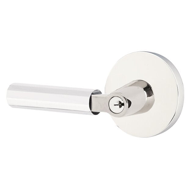 Emtek L Square Faceted Key In Lever Lockset Dummy, Pair with Disk Rosette