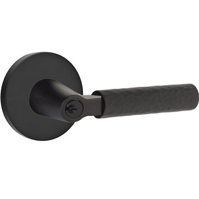 Emtek L Square hammered Key In Lever Lockset Dummy, Pair with Disk Rosette