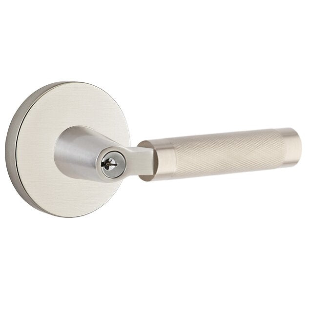 Emtek L Square knurled Key In Lever Lockset Dummy, Pair with Disk Rosette