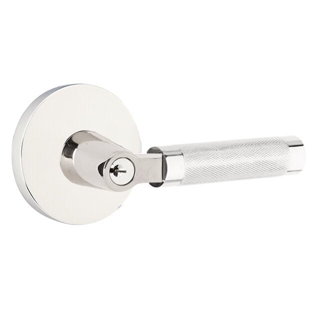 Emtek L Square knurled Key In Lever Lockset Dummy, Pair with Disk Rosette