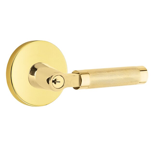 Emtek L Square knurled Key In Lever Lockset Dummy, Pair with Disk Rosette