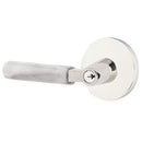 Emtek L Square white marble Key In Lever Lockset Dummy, Pair with Disk Rosette