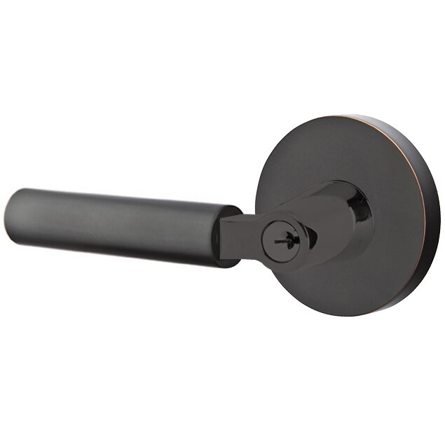 Emtek L Square smooth Key In Lever Lockset Dummy, Pair with Disk Rosette