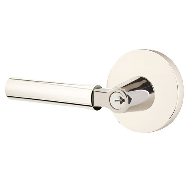 Emtek L Square smooth Key In Lever Lockset Dummy, Pair with Disk Rosette