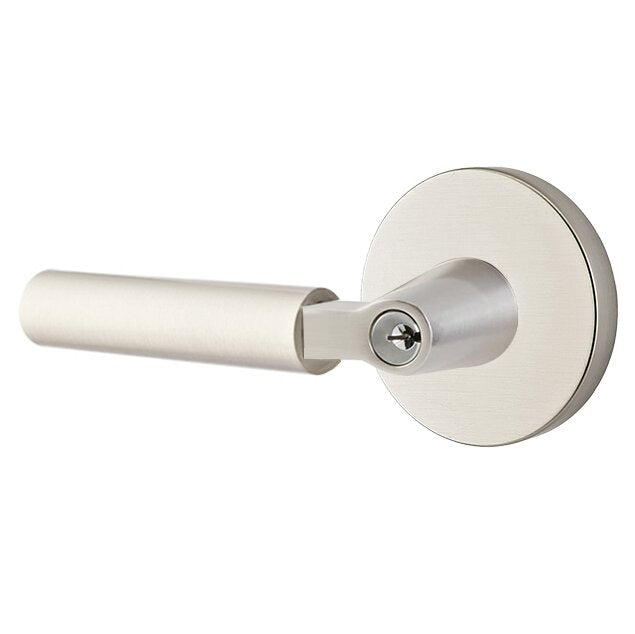 Emtek L Square smooth Key In Lever Lockset Dummy, Pair with Disk Rosette