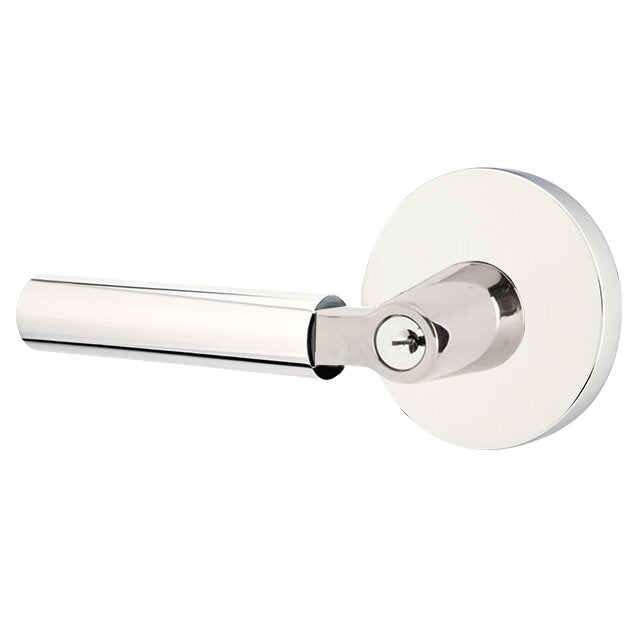 Emtek L Square smooth Key In Lever Lockset Dummy, Pair with Disk Rosette