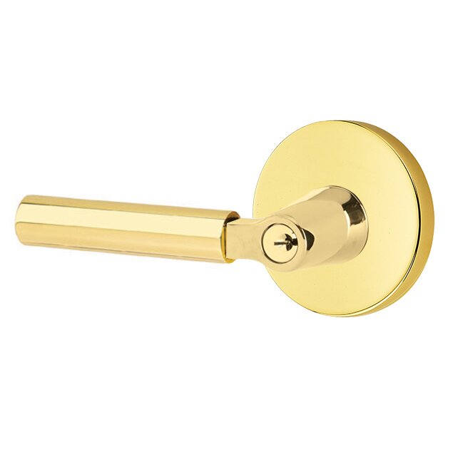 Emtek L Square smooth Key In Lever Lockset Dummy, Pair with Disk Rosette