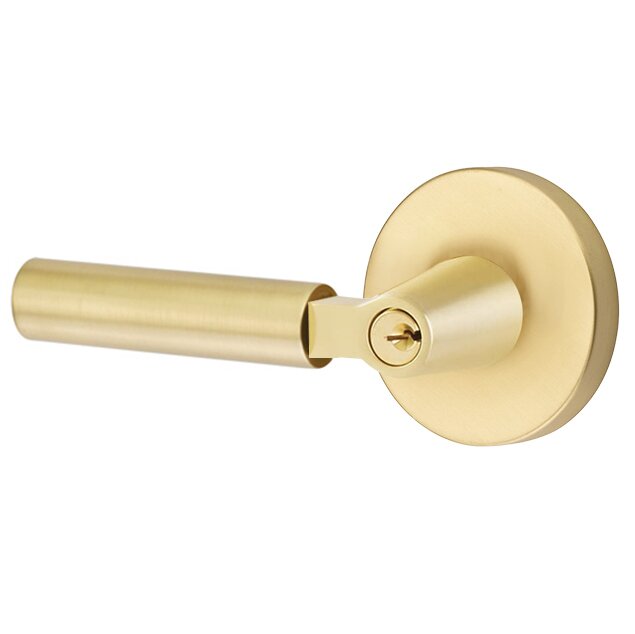 Emtek L Square smooth Key In Lever Lockset Dummy, Pair with Disk Rosette