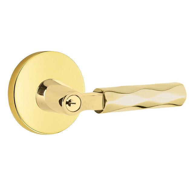 Emtek L Square Tribeca Key In Lever Lockset Single Cylinder with disk Rosette