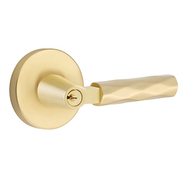 Emtek L Square Tribeca Key In Lever Lockset Single Cylinder with disk Rosette