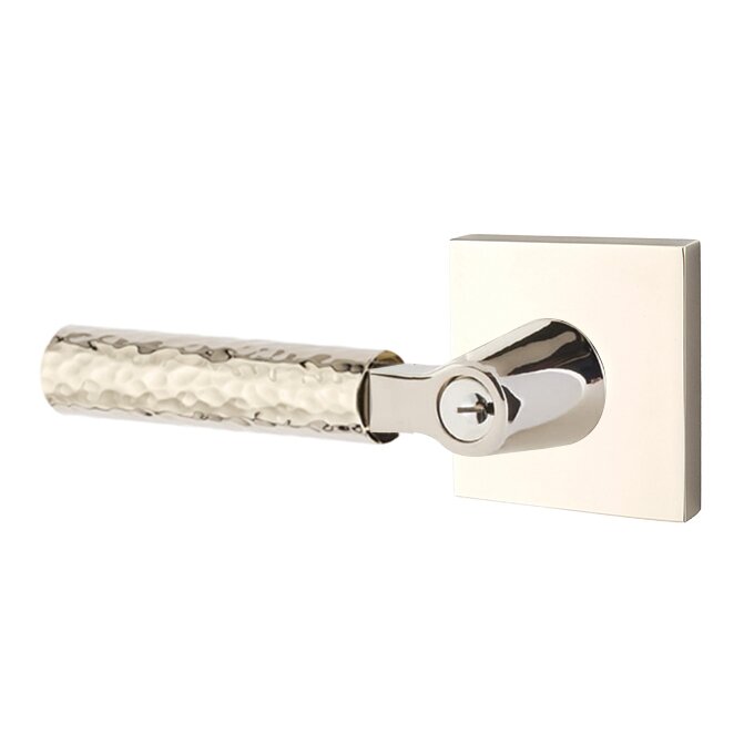 Emtek L Square hammered Key In Lever Lockset Dummy, Pair with Square Rosette