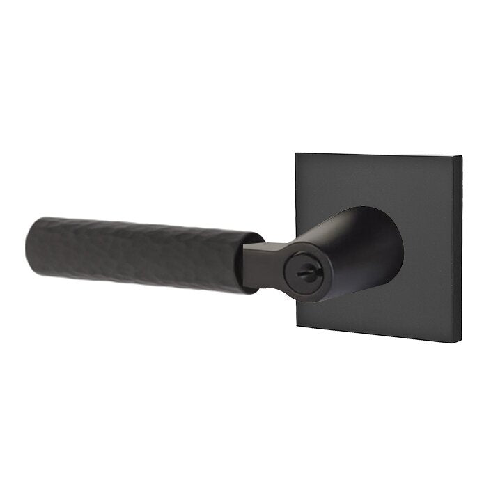 Emtek L Square hammered Key In Lever Lockset Dummy, Pair with Square Rosette