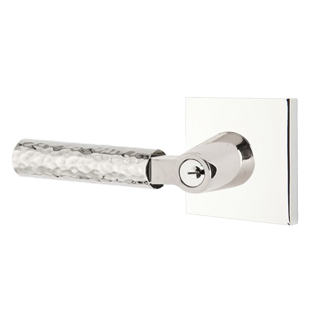 Emtek L Square hammered Key In Lever Lockset Dummy, Pair with Square Rosette