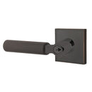 Emtek L Square straight knurled Key In Lever Lockset Dummy, Pair with Square Rosette