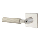 Emtek L Square Straight Knurled Key In Lever Lockset Single Cylinder with Square Rosette