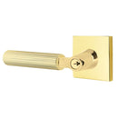 Emtek L Square Knurled Key In Lever Lockset Single Cylinder with Square Rosette