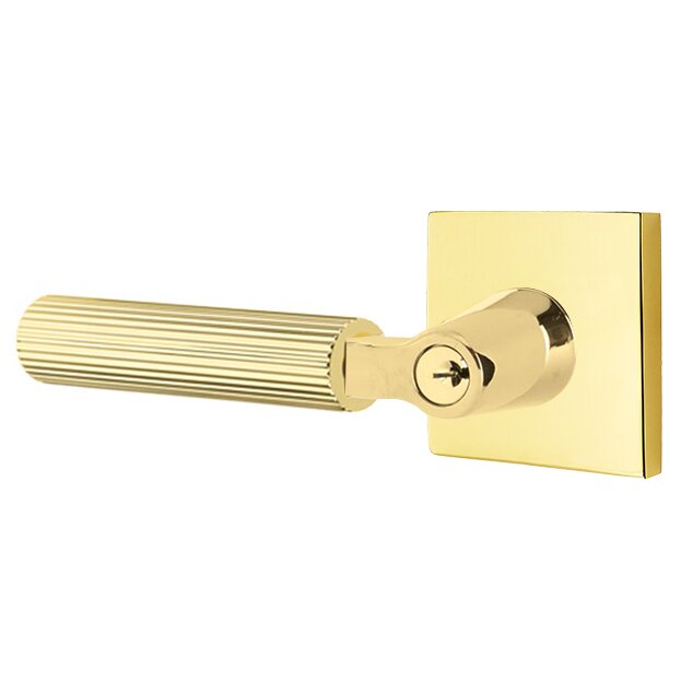 Emtek Select Key in L Square Knurled Lever Square Rosette