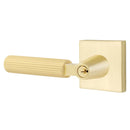 Emtek L Square Knurled Key In Lever Lockset Single Cylinder with Square Rosette