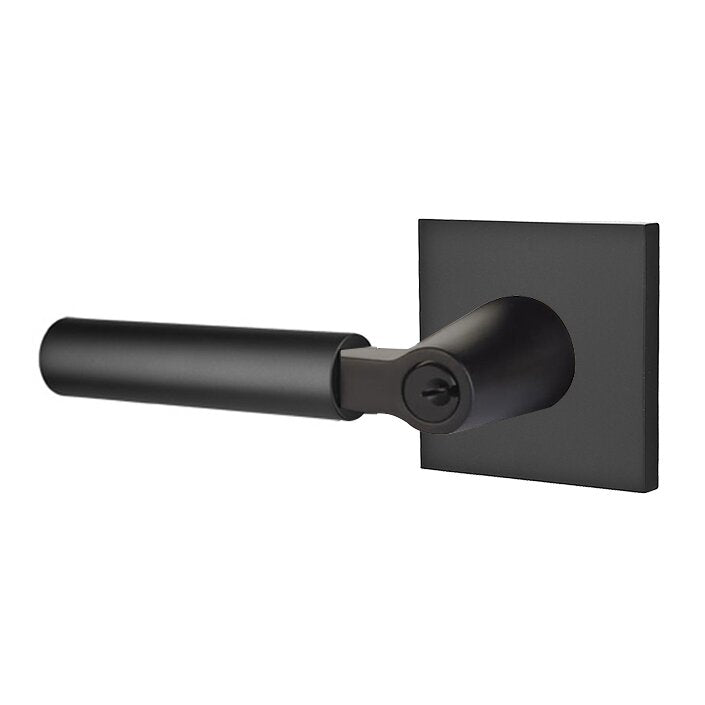 Emtek L Square Smooth Key In Lever Lockset Single Cylinder with Square Rosette