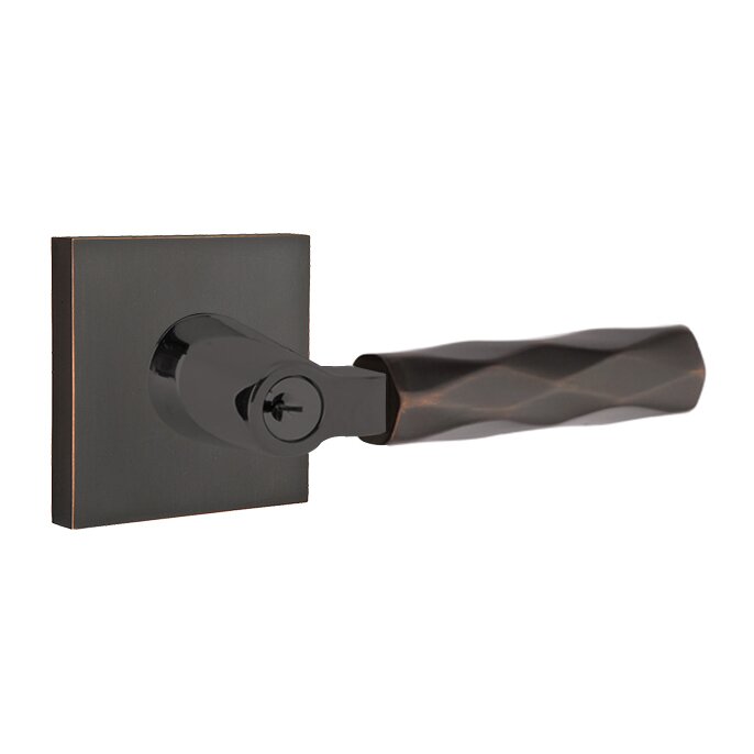 Emtek L Square Tribeca Key In Lever Lockset Single Cylinder with Square Rosette