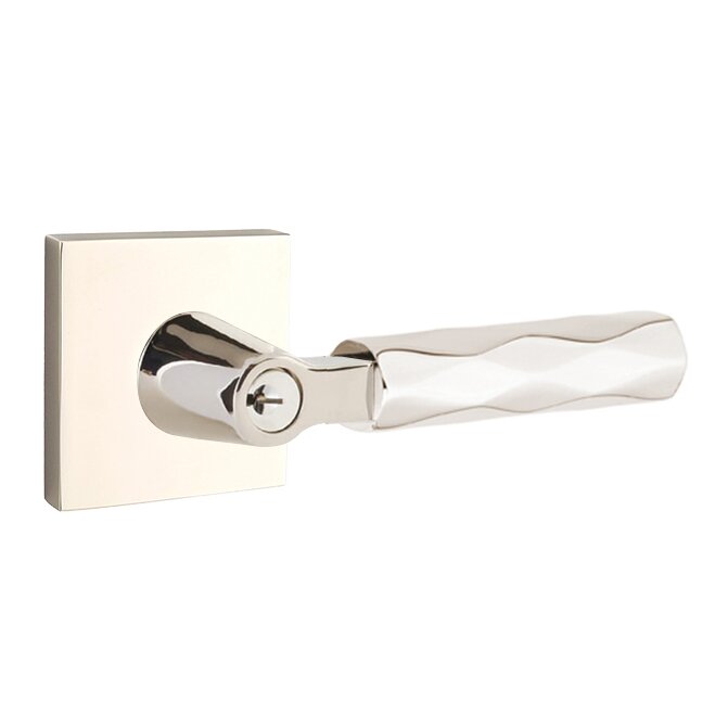 Emtek L Square Tribeca Key In Lever Lockset Single Cylinder with Square Rosette