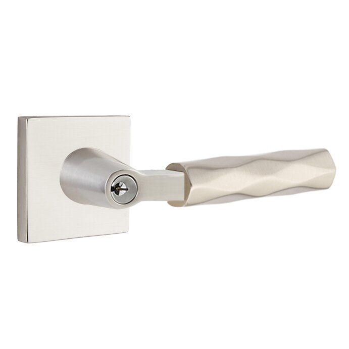 Emtek L Square Tribeca Key In Lever Lockset Single Cylinder with Square Rosette