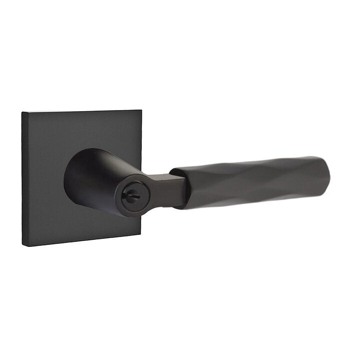 Emtek L Square Tribeca Key In Lever Lockset Single Cylinder with Square Rosette