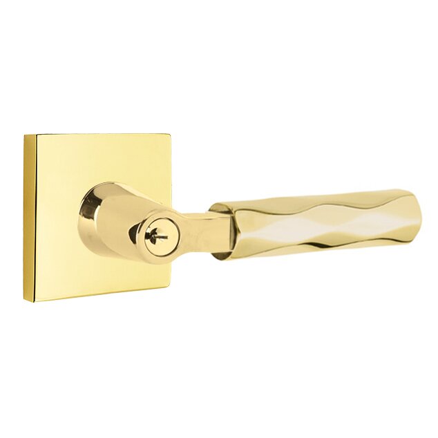 Emtek L Square Tribeca Key In Lever Lockset Single Cylinder with Square Rosette