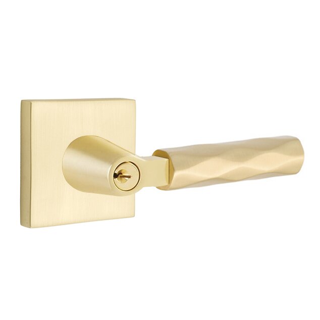 Emtek L Square Tribeca Key In Lever Lockset Single Cylinder with Square Rosette