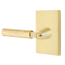 Emtek L Square Hammered Key In Lever Lockset Dummy, Pair with Modern Rectangular Rosette