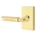 Emtek L Square Knurled Key In Lever Lockset Dummy, Pair with Modern Rectangular Rosette