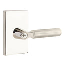 Emtek L Square Straight knurled Key In Lever Lockset Dummy, Pair with Modern Rectangular Rosette