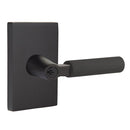 Emtek L Square Straight Knurled Key In Lever Lockset Single Cylinder with Modern Rectangular Rosette