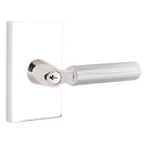 Emtek L Square Straight knurled Key In Lever Lockset Dummy, Pair with Modern Rectangular Rosette
