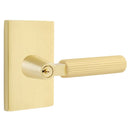 Emtek L Square Straight knurled Key In Lever Lockset Dummy, Pair with Modern Rectangular Rosette