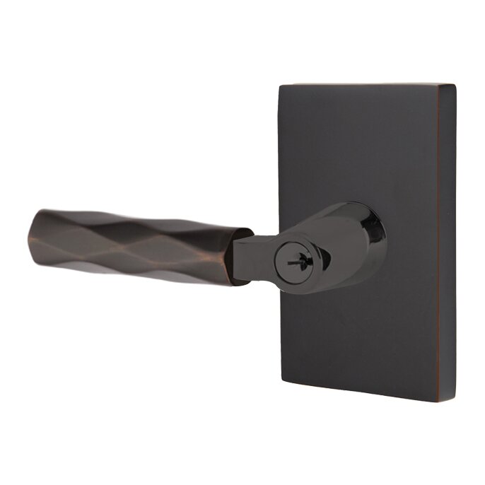 Emtek L Square Tribeca Key In Lever Lockset Dummy, Pair with Modern Rectangular Rosette