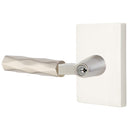 Emtek L Square Tribeca Key In Lever Lockset Dummy, Pair with Modern Rectangular Rosette