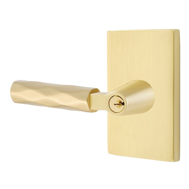 Emtek L Square Tribeca Key In Lever Lockset Single Cylinder with Moder