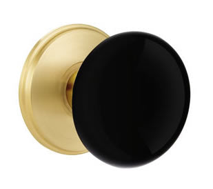 Emtek Brass Rosette Ebony Knob With Watford Rosette