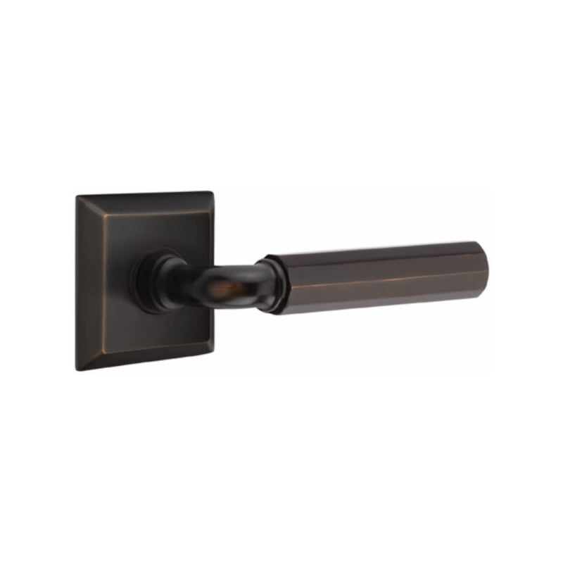 Emtek Select R-BAR Faceted Lever with Quincy Rosette