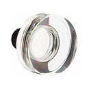 Emtek Ridgemont Tubular Handleset with Modern Disc Glass Knob