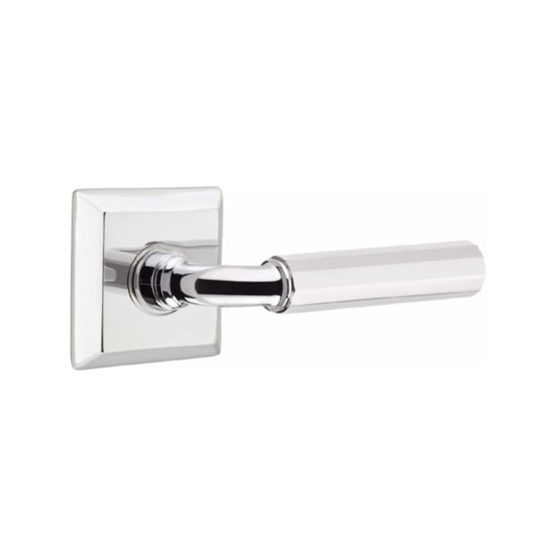 Emtek Select R-BAR Faceted Lever with Quincy Rosette