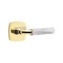 Emtek Select R-BAR White Marble Lever Concealed Screws with Urban Modern Rosette