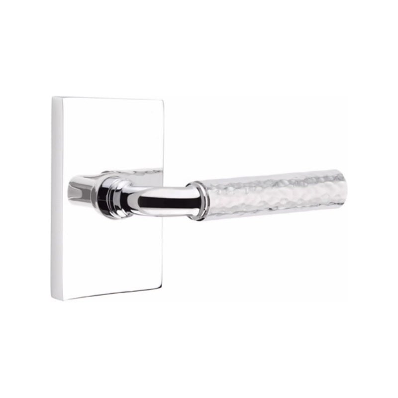 Emtek Select R-BAR Hammered Lever with Modern Rectangular Rosette