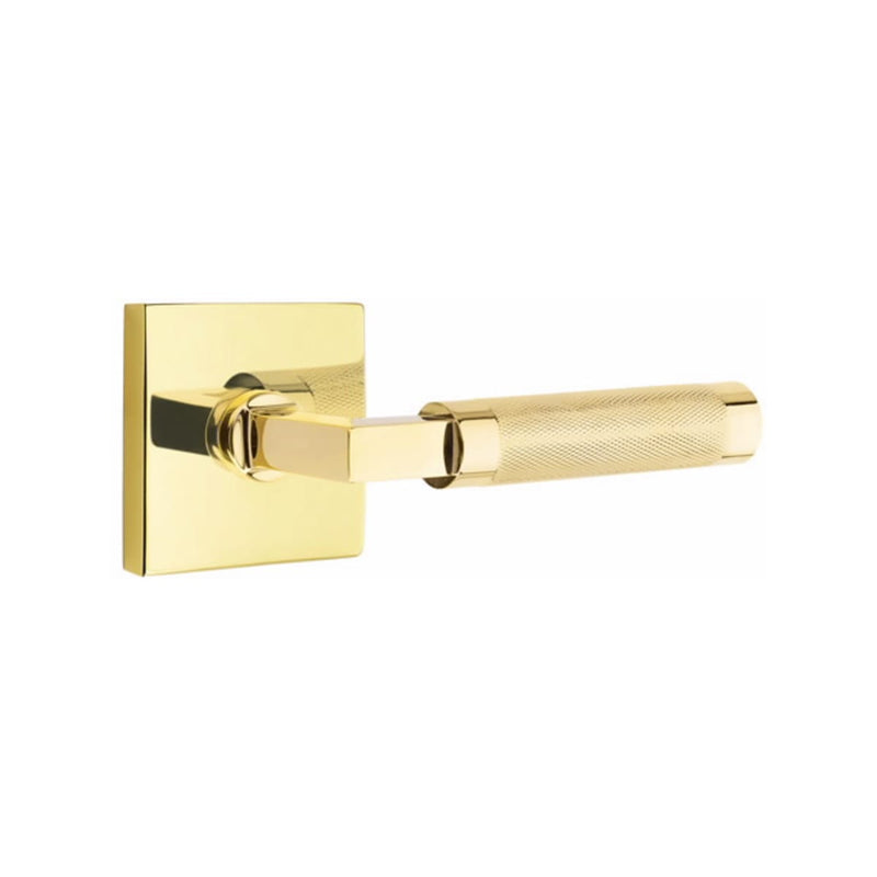 Emtek Select L-Square Knurled Lever Concealed Screws with Square Rosette