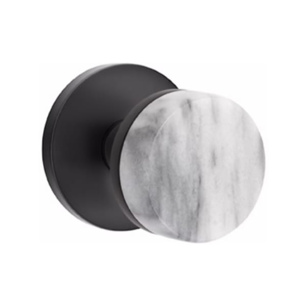 Emtek Select Conical White Marble Knob Concealed Screws with Disk Rosette