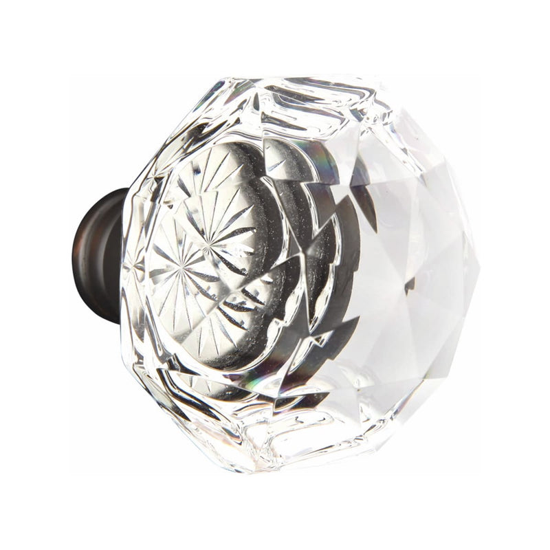 Emtek Orion Brass Tubular Entry set with Diamond Glass Knob