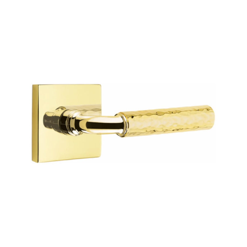 Emtek Select R-BAR Hammered Lever Concealed Screws with Square Rosette