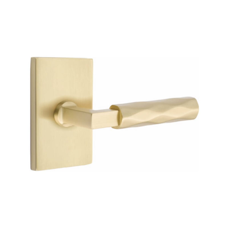 Emtek Select L-Square Tribeca Lever Concealed Screws with Modern Rectangular Rosette