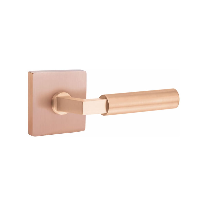 Emtek Select L-Square Smooth Lever Concealed Screws  with Square Rosette